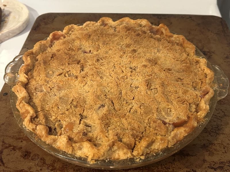 A crumb topped pie