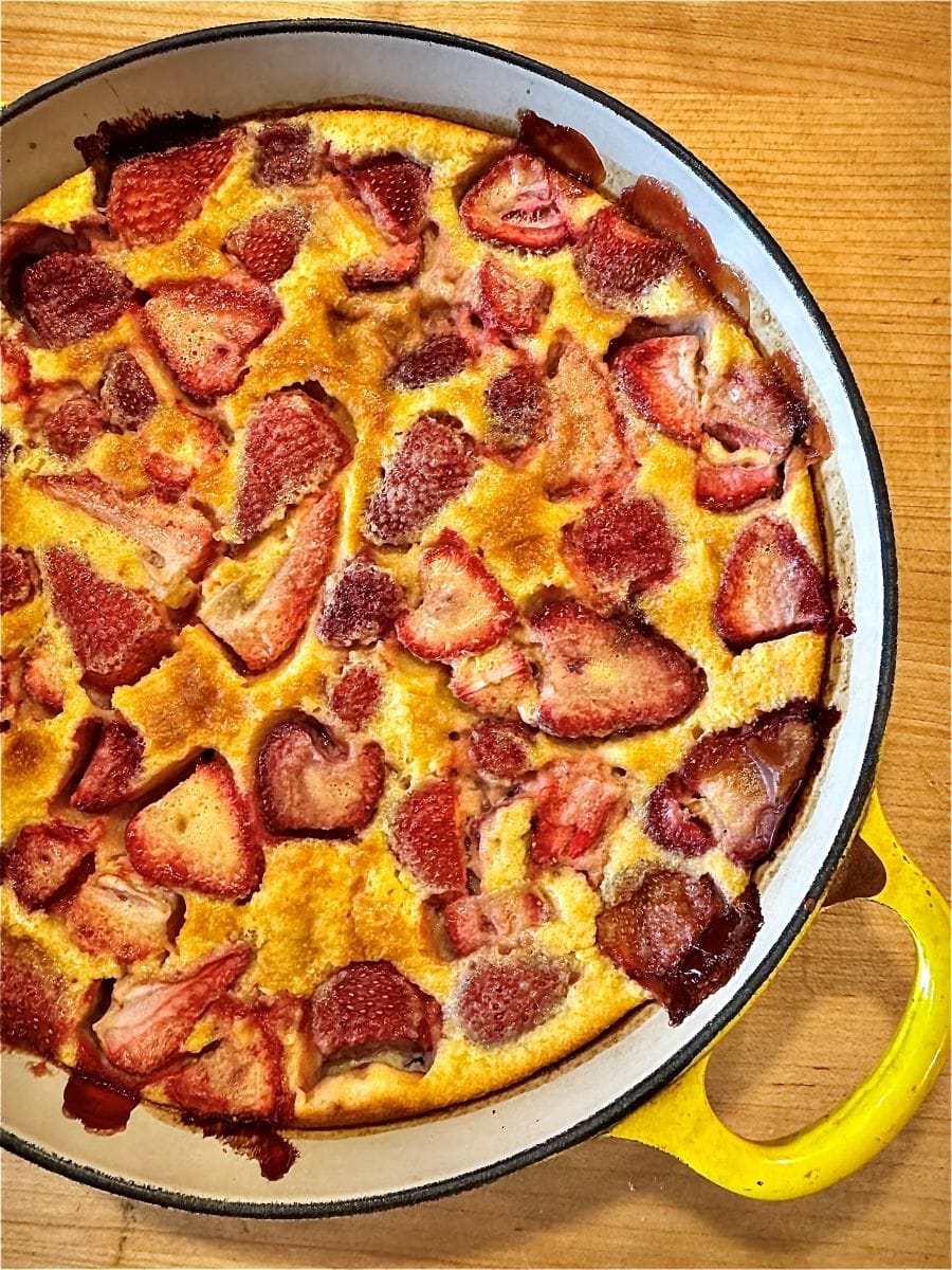 A strawberry clafoutis