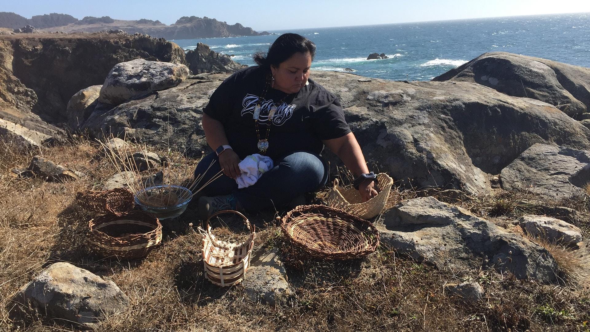 Narrative Follows Kashia Pomo Elder and Two Young Tribal Members