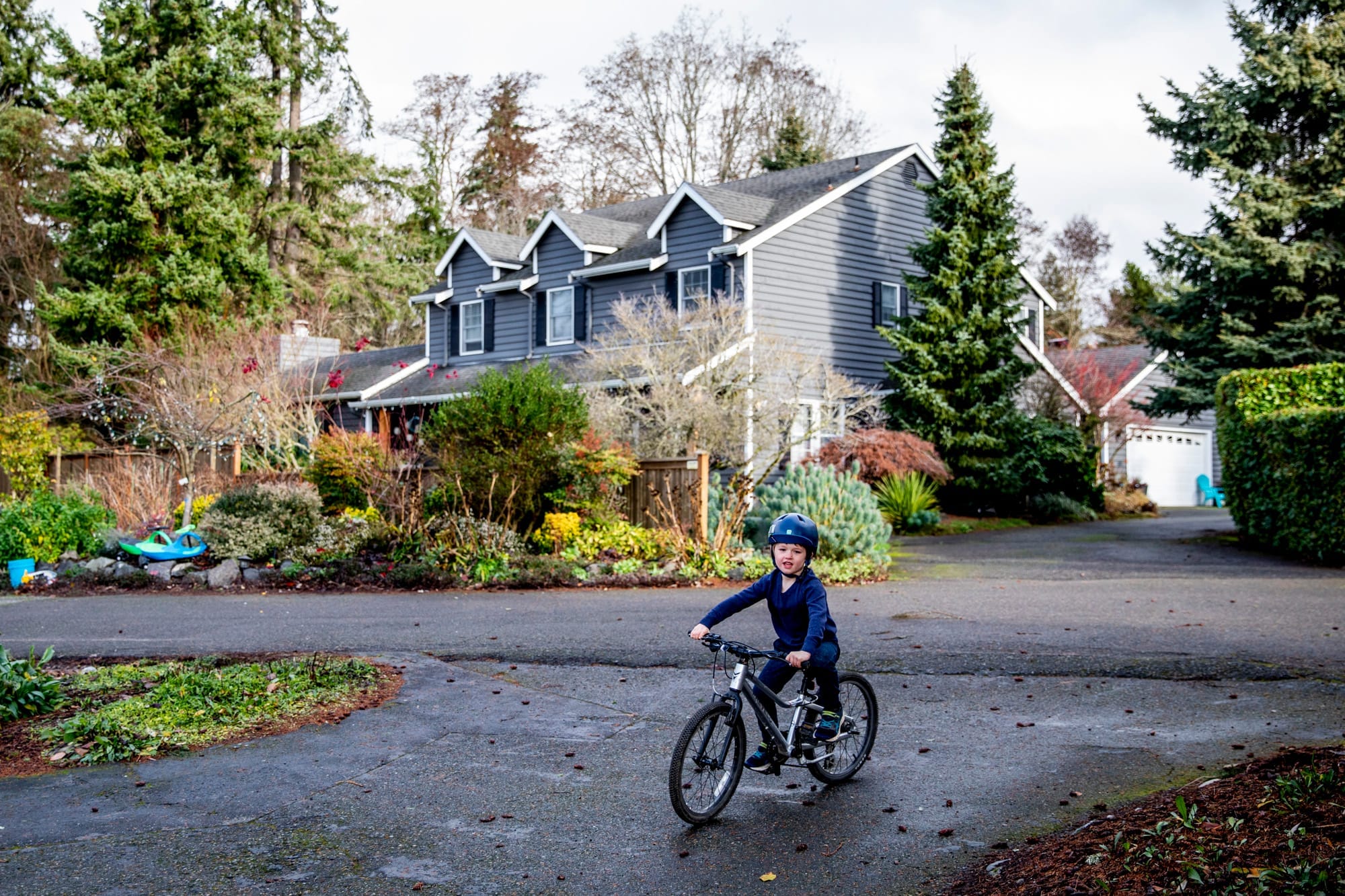 Hugo rides his bike