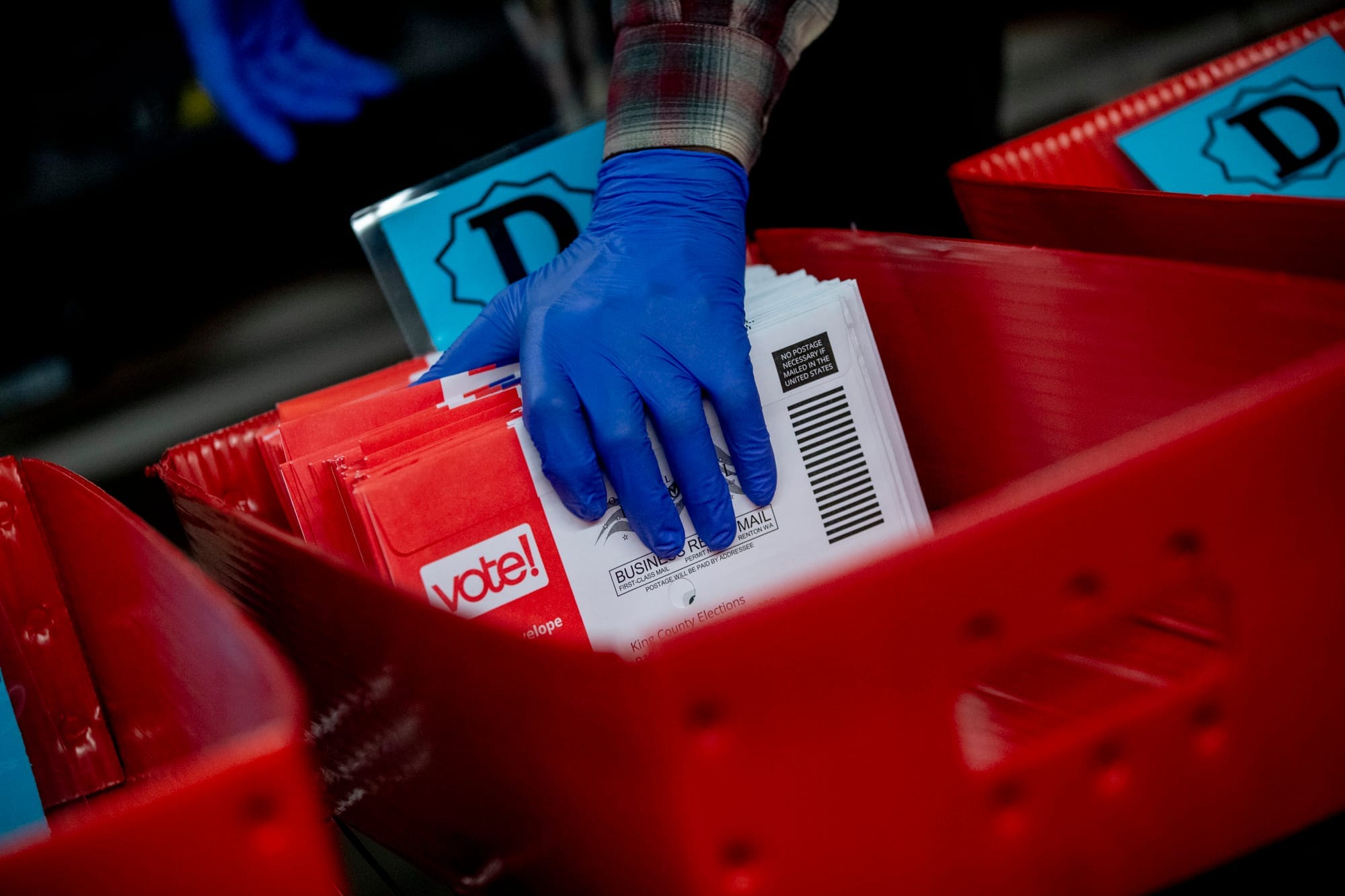 ballots being processed