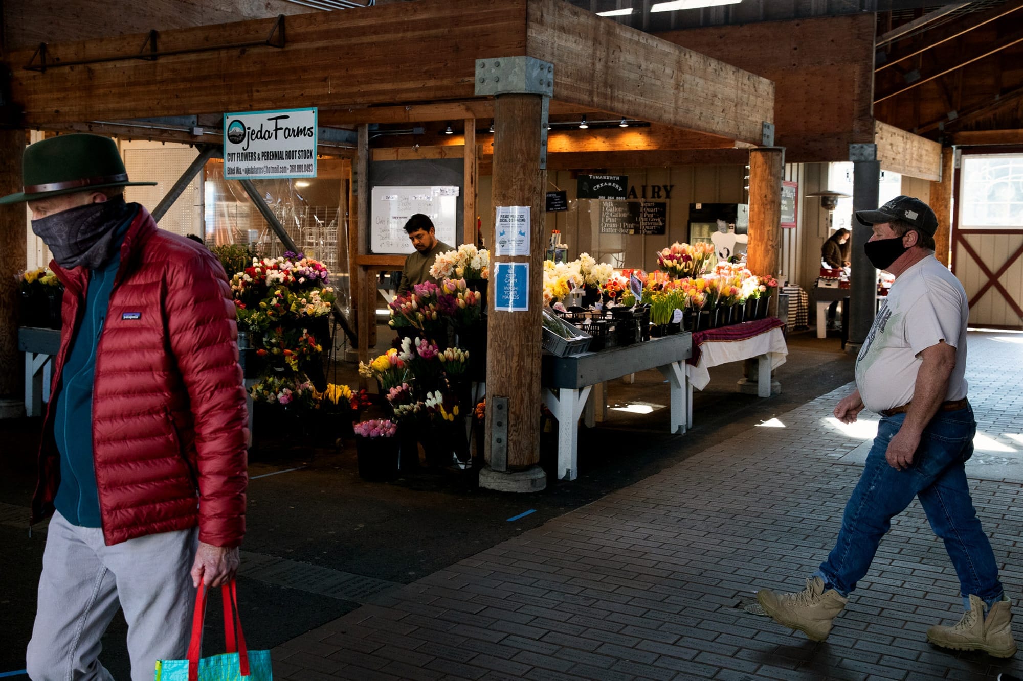 vendor at farmers market