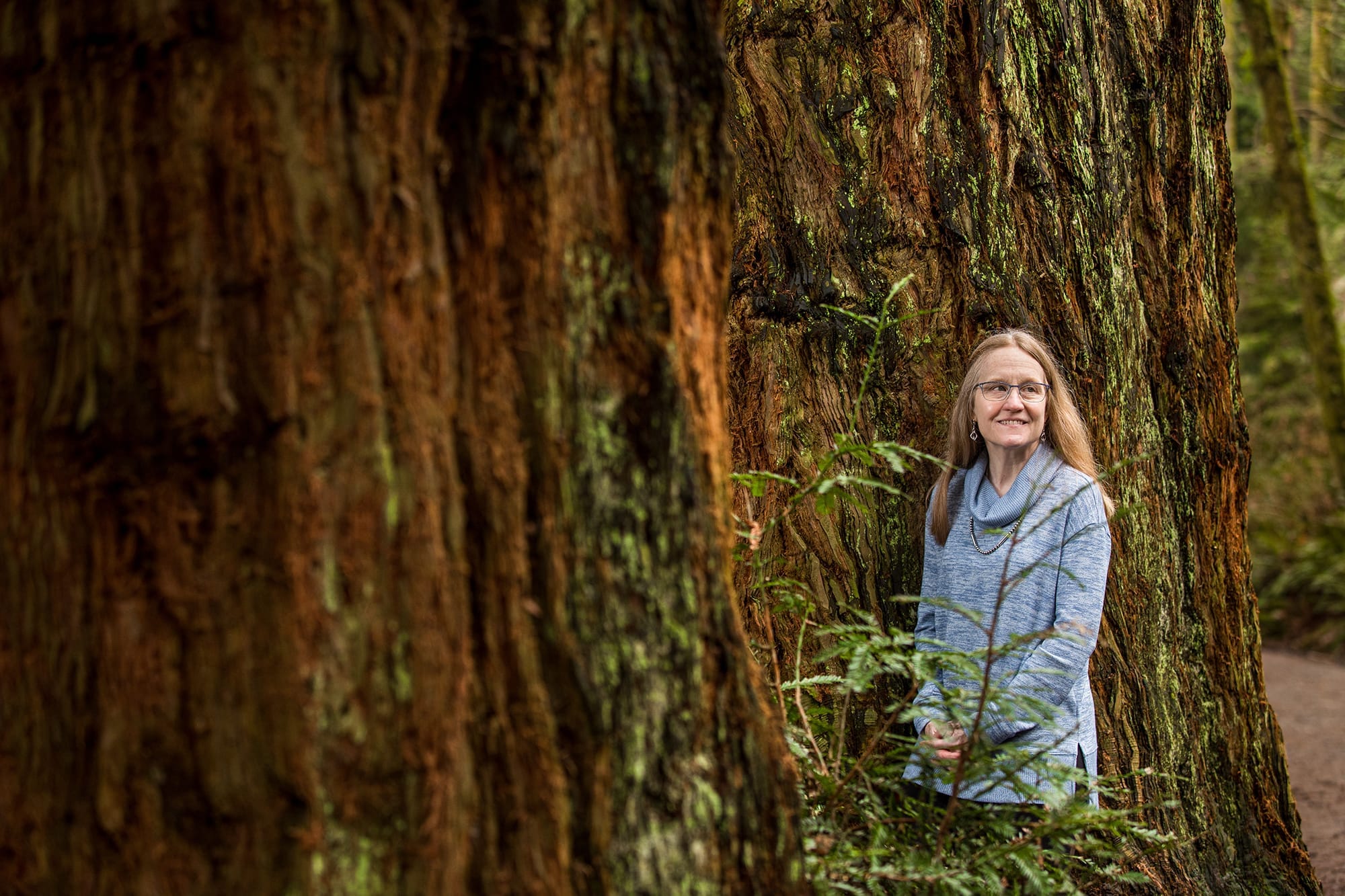 Woman in woods