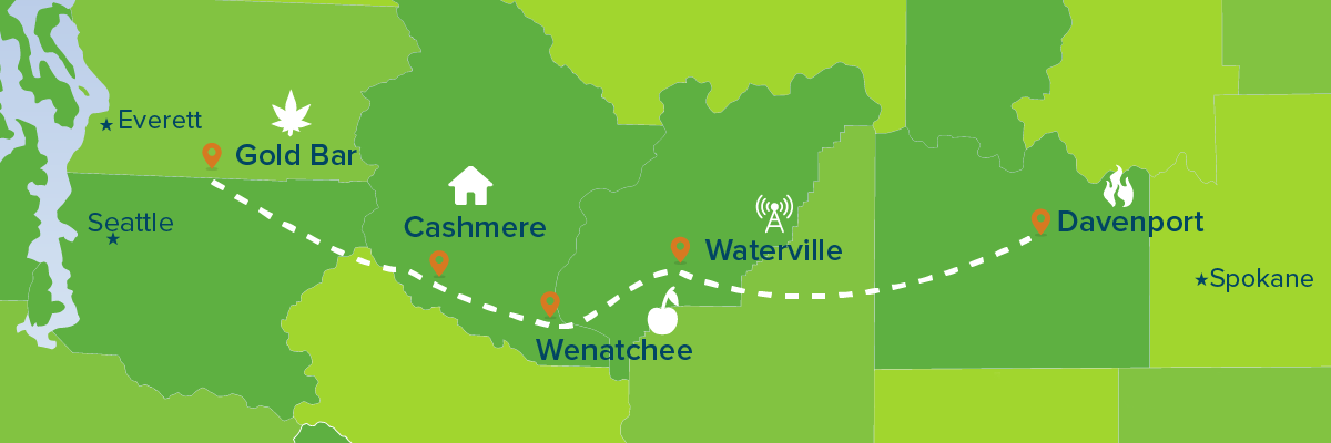 map from gold bar to Davenport