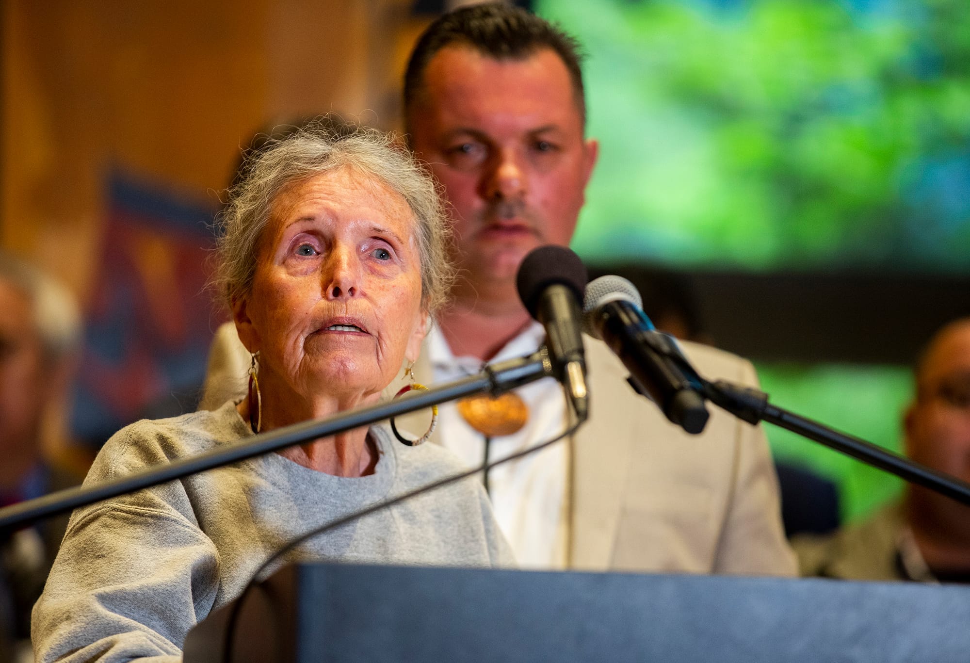 Ramona Bennett speaking at a conference