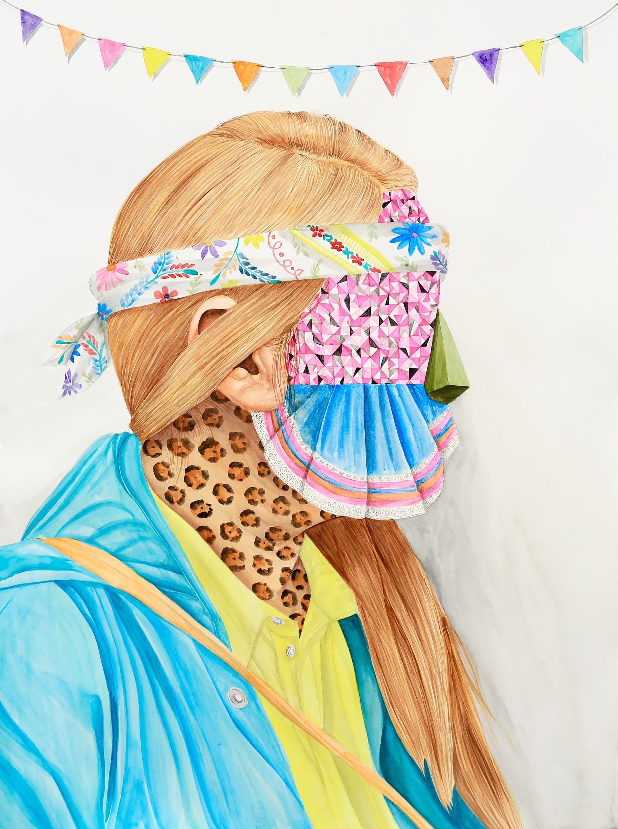 Carlos Donjuan, “Doll Face,” watercolor on paper