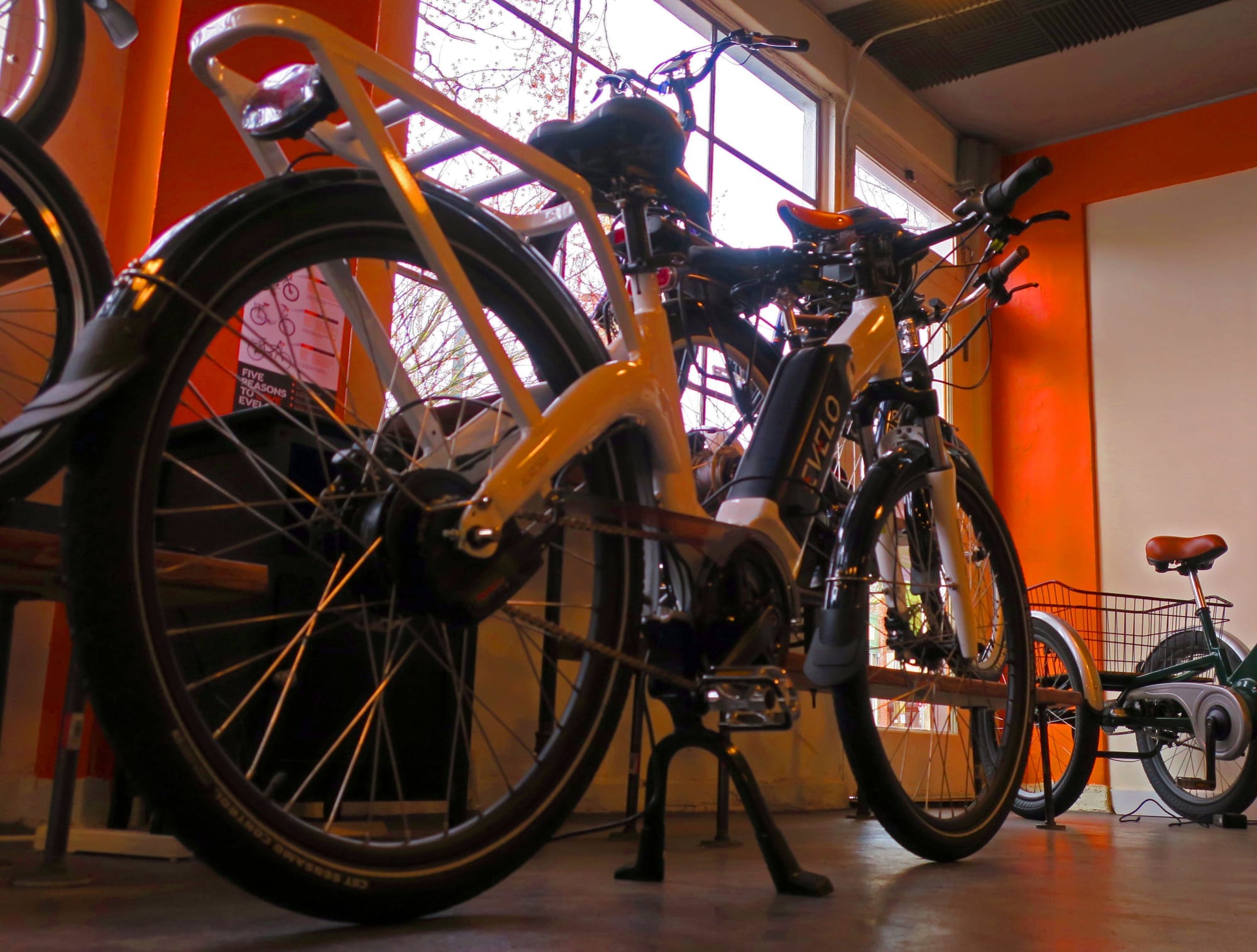 The Evelo showroom in the Madrona Neighborhood features the companies direct-to-consumer e-bikes.