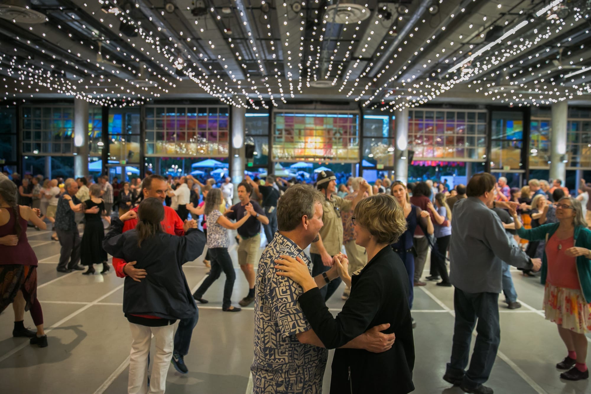 Contra dancers at Folklife Festival