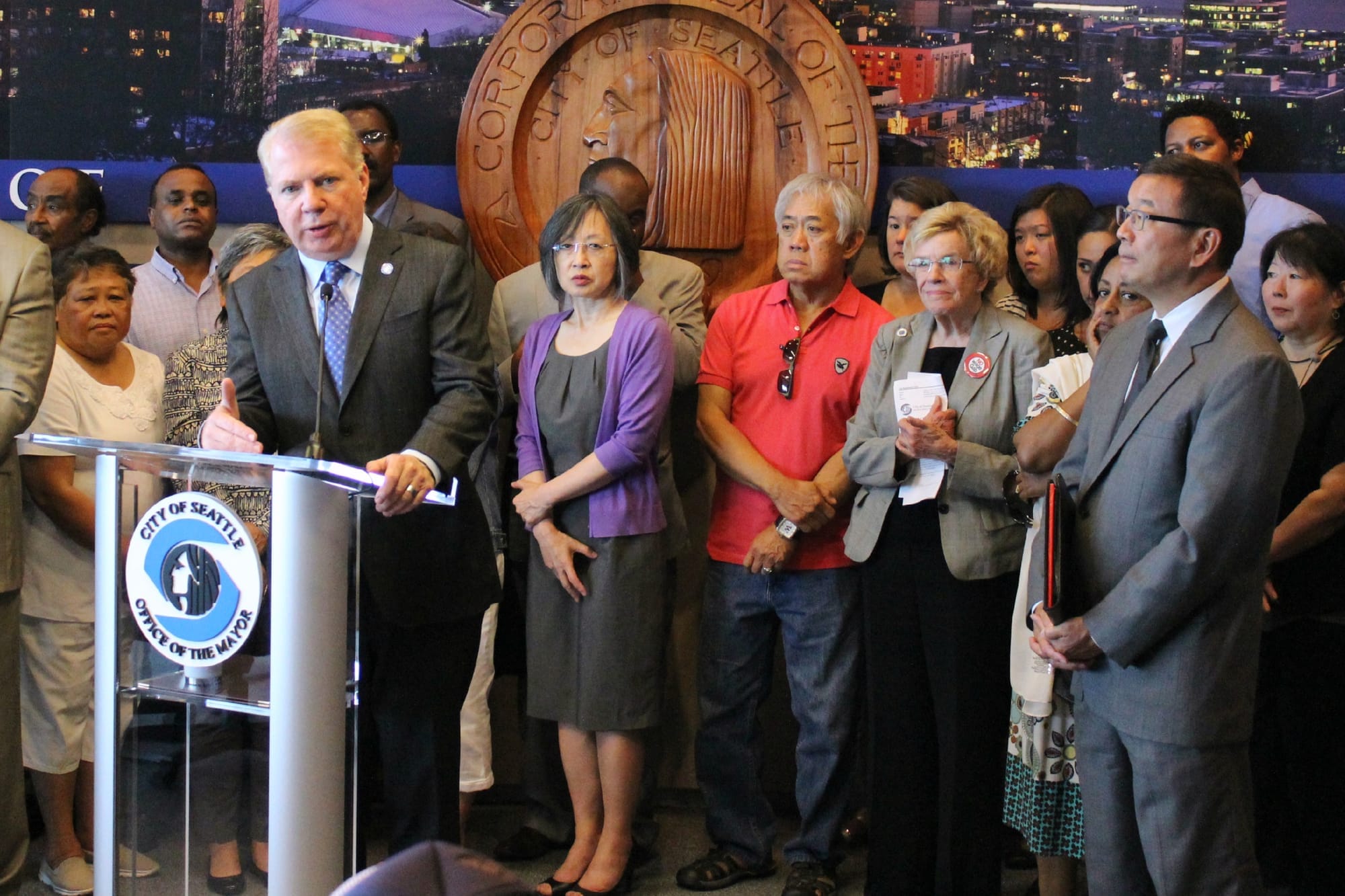 Mayor Ed Murray announces the city’s crackdown on hookah lounges in the wake of Donnie Chin’s murder. Photo: City of Seattle.