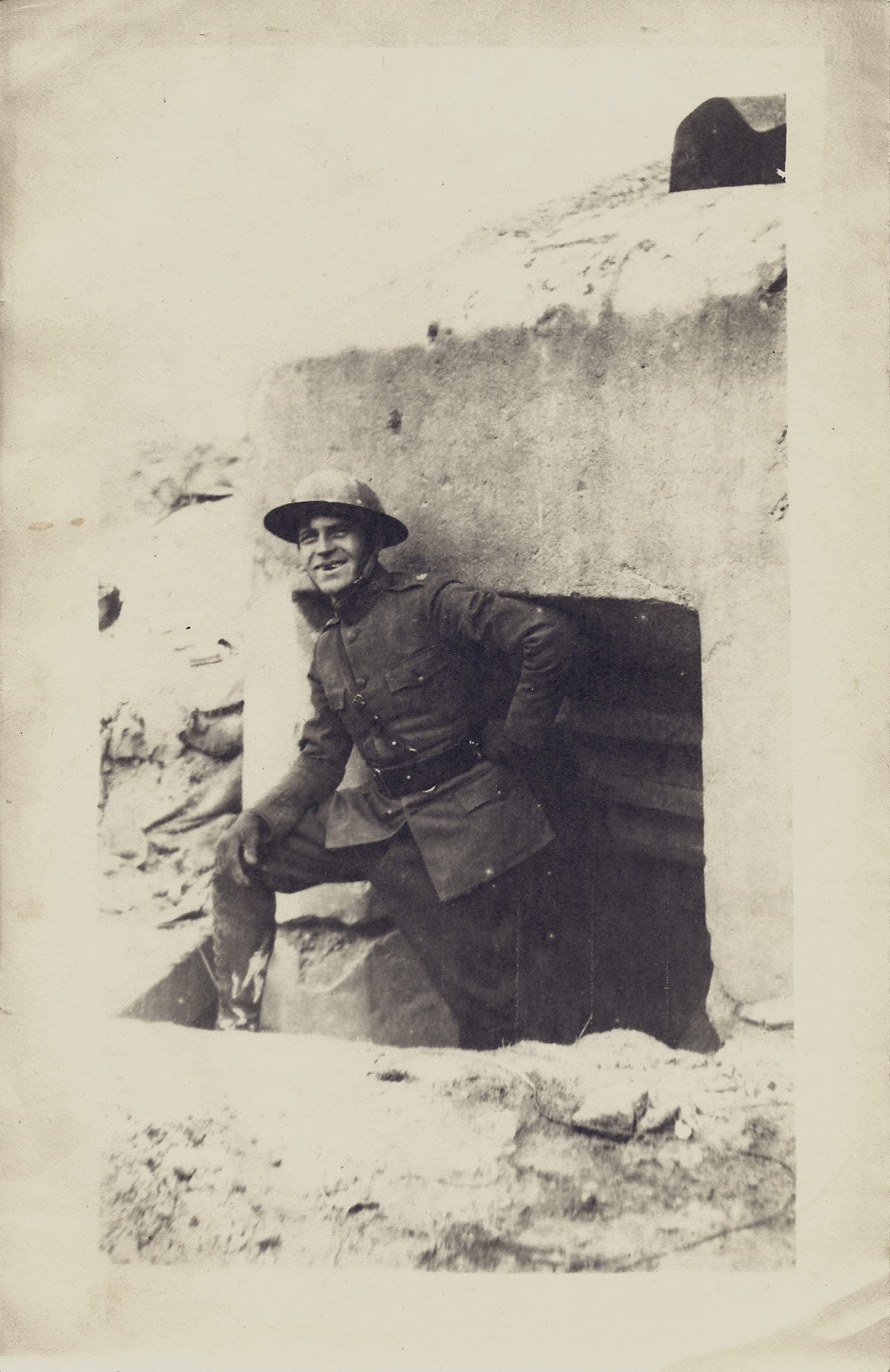 Soldier smiles
