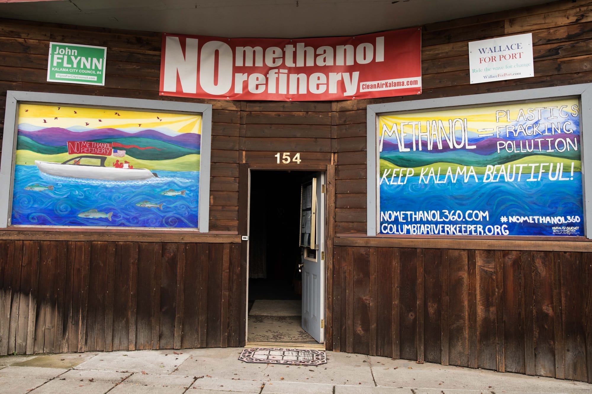 Sign against the plant around town.