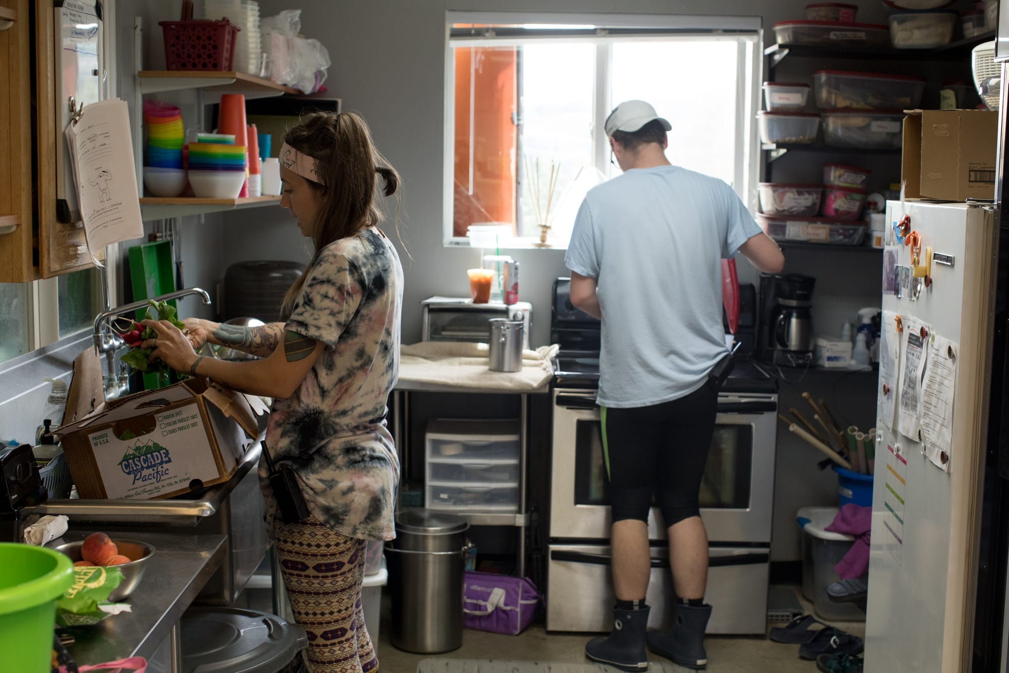 The cramped workspace for workers at Chimpanzee Sanctuary Northwest near Cle Elum, Washington, June 7, 2018