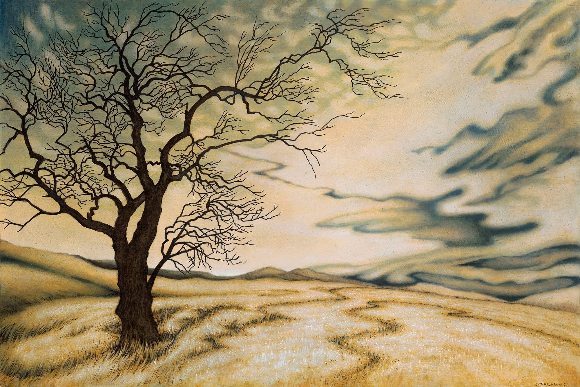 Linda Jo Nazarenus, Irreplaceable, 2018, oil on panel PHOTO CREDIT: Courtesy of Harris/Harvey Gallery