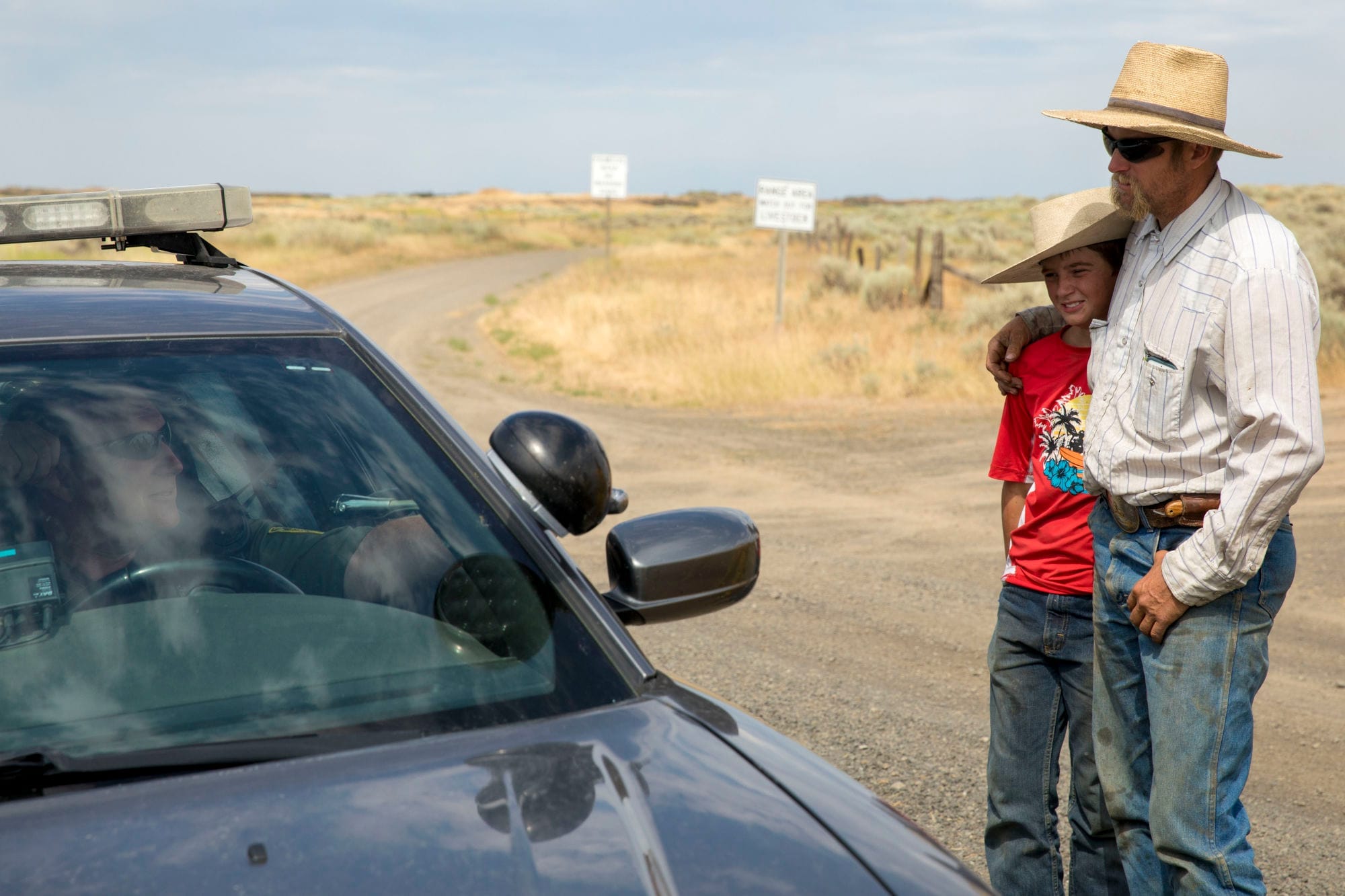 Cowboy Dusty Roller and his son Kade