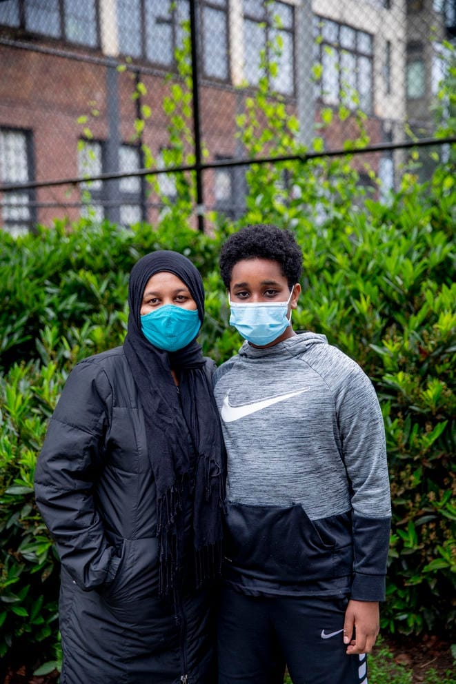 Mother and son portrait