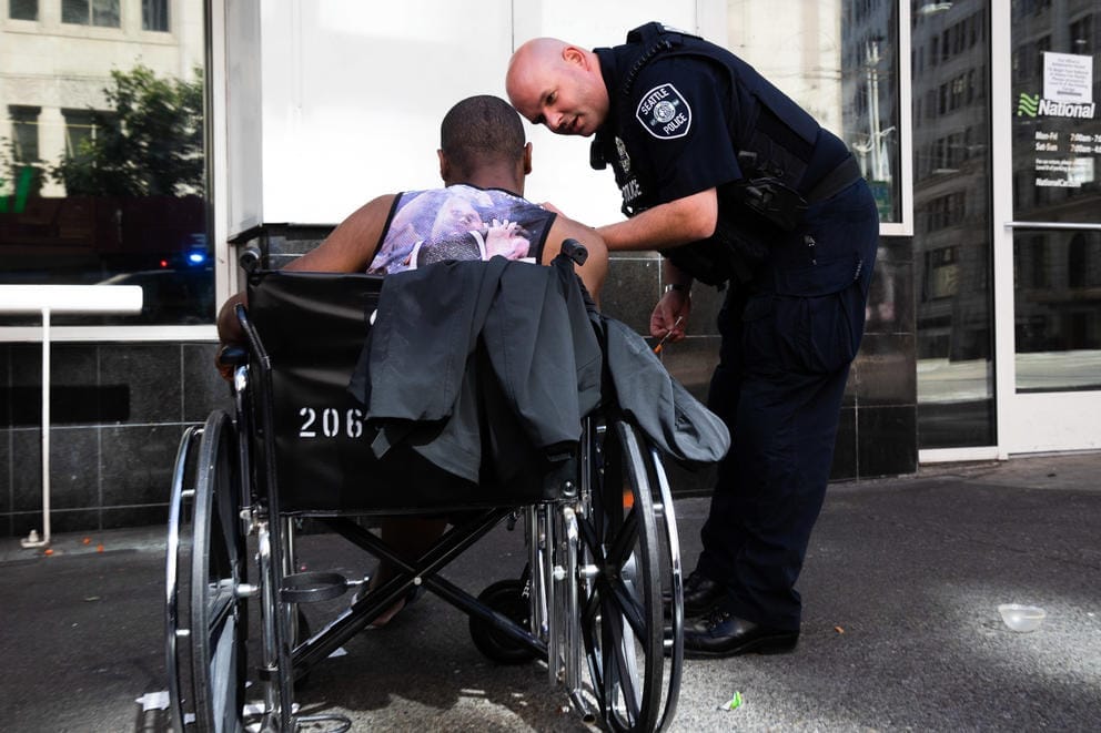 Officer checks on a citizen
