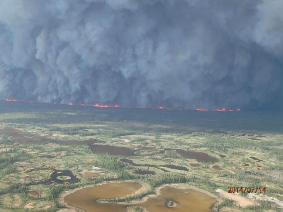 Massive line of wildfire