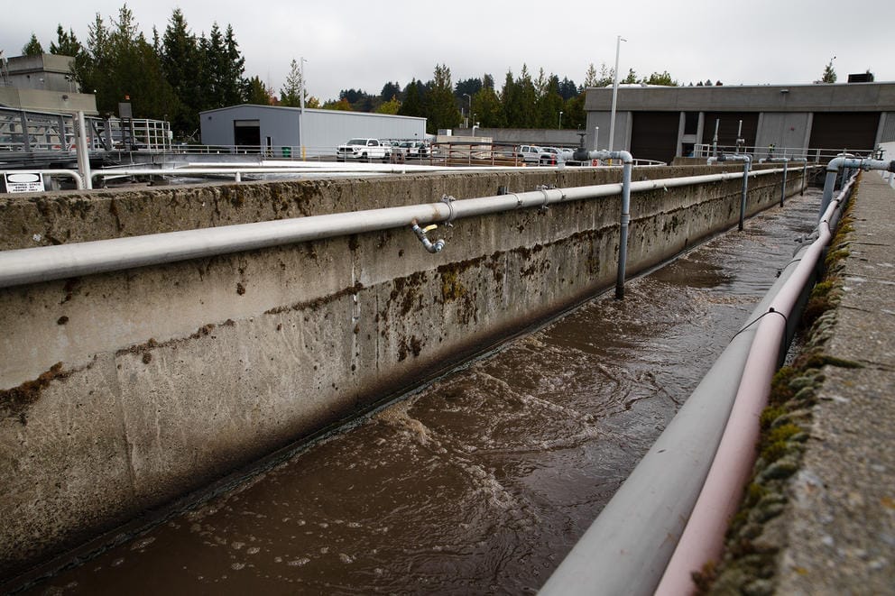 Brown water flowing