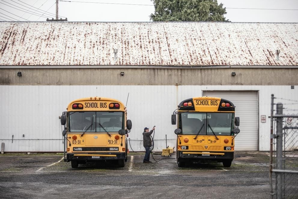 Two school buses
