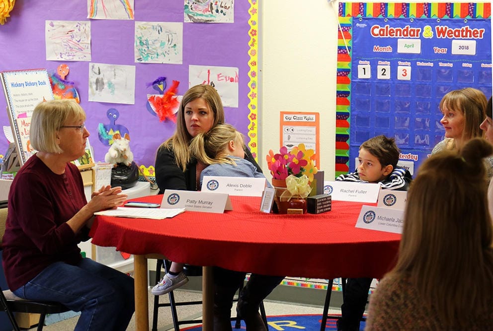 U.S. Sen. Patty Murray visits a child care center.