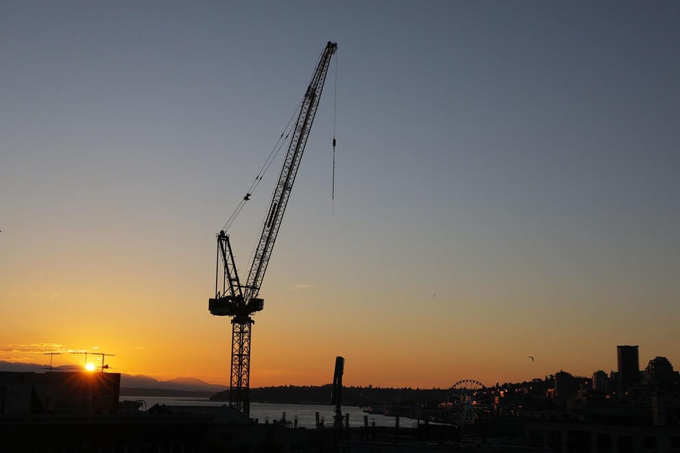 Silhouette of a crane