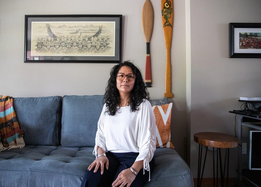 Cathalina Barril in her home in Bellingham