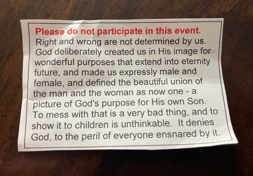 Notecard reads: