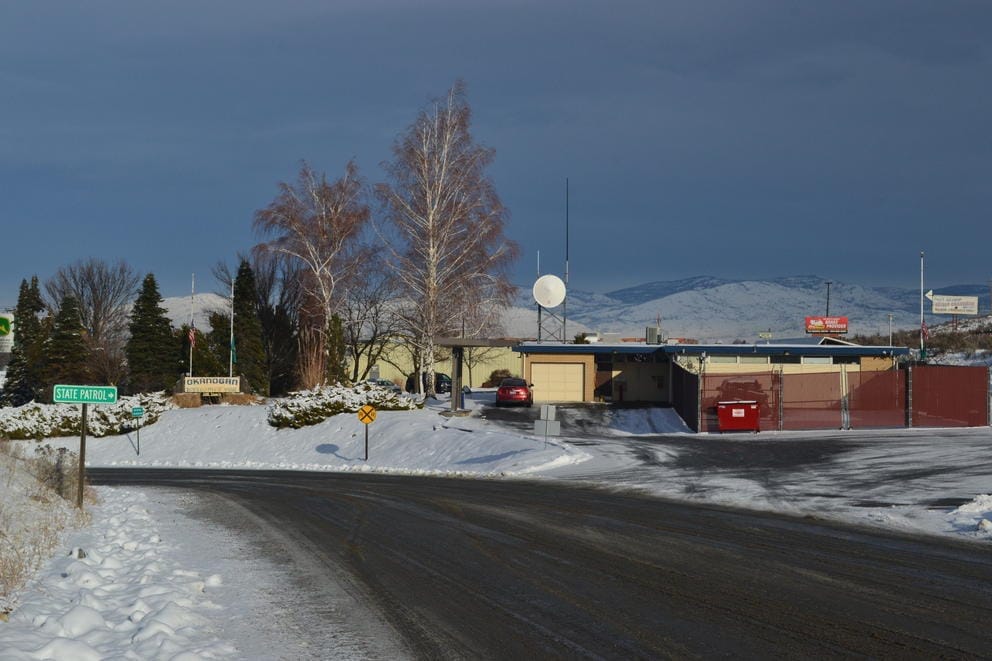The Washington State Patrol facility near the entrance to Okanogan, just off U.S. 97