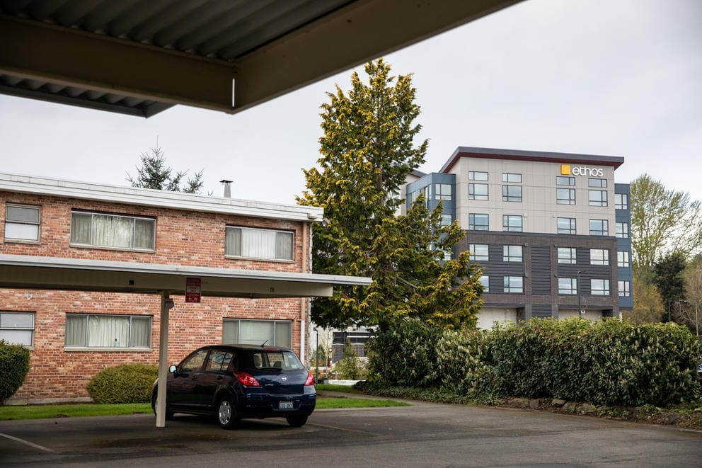 Apartment buildings in Kent.