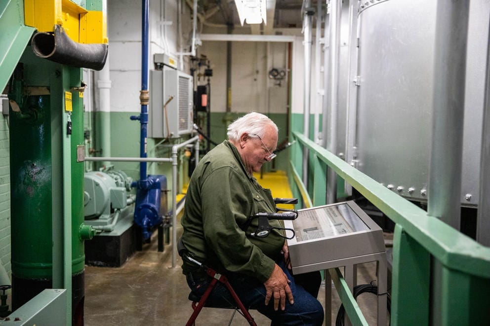 A man touring the B Reactor