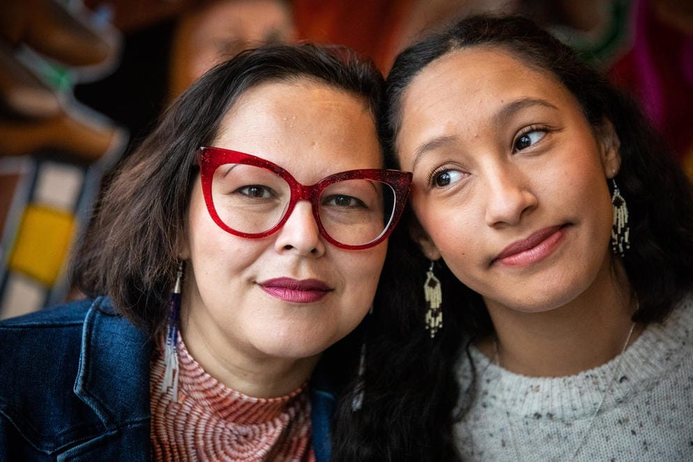 Robin Little Wing Sigo with her daughter Kylie Cordero.