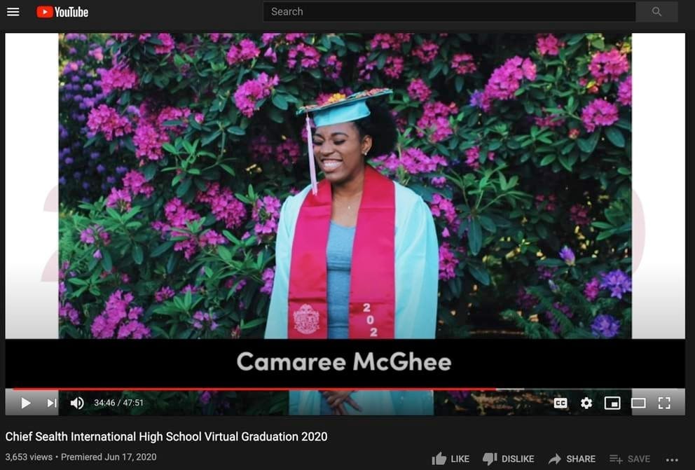 Screenshot of graduation
