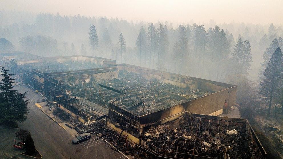 Scorched grocery store