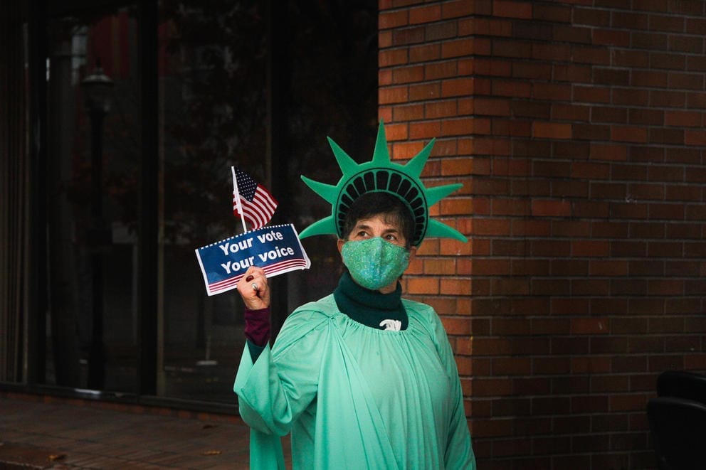 Patti Gorman, dressed as