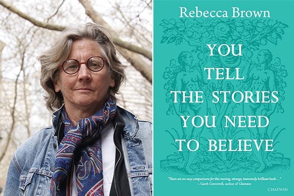 author photo of a woman wearing round glasses and a jeans jacket, next to a teal book cover
