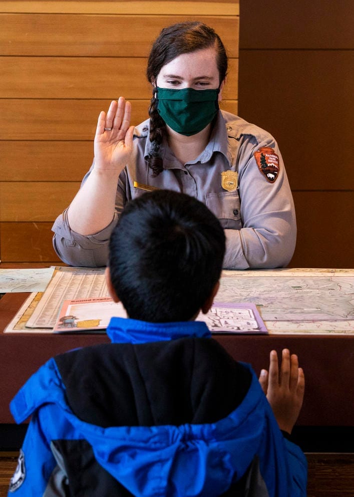 Park ranger swears in Junior Park Ranger