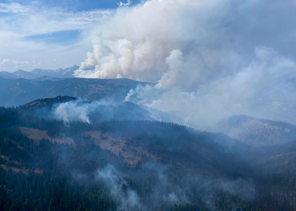 aerial view of fire
