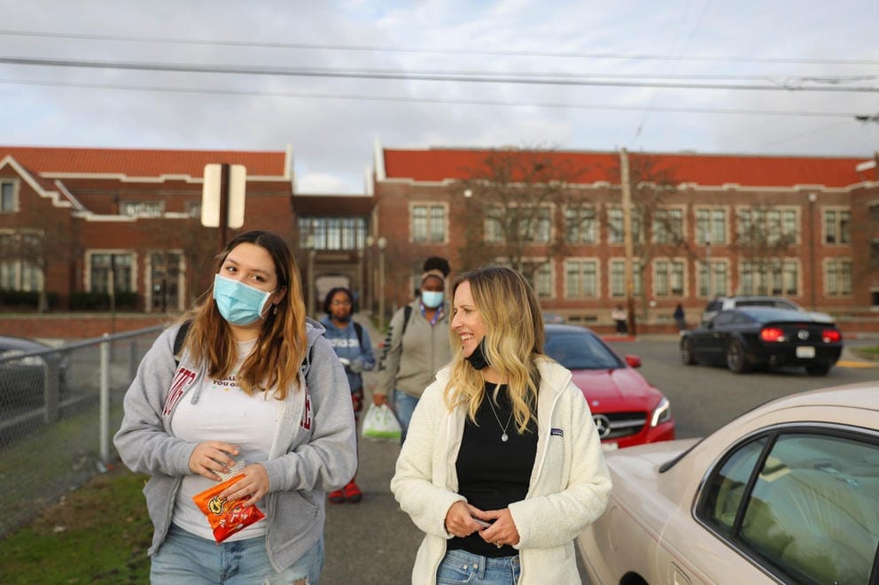Julie Easley walks and talks with Sofia Bonds
