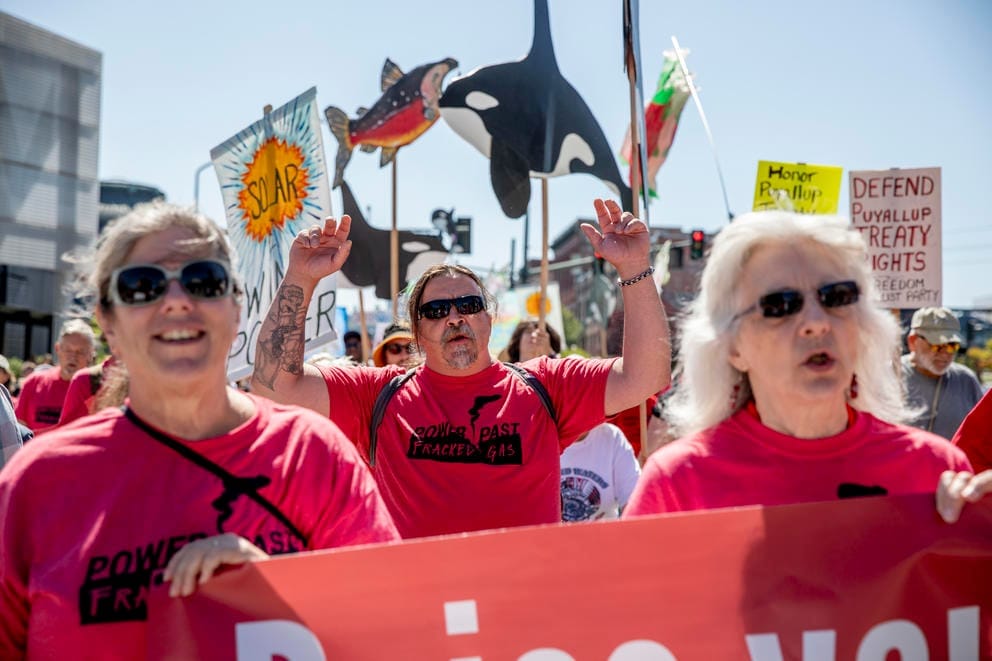 March in protest against the Puget Sound Energy LNG project