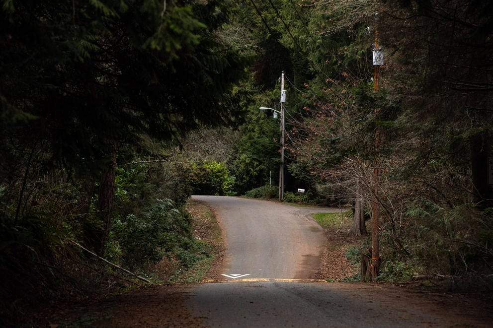 The road where affordable housing units will be built in the future in Suquamish