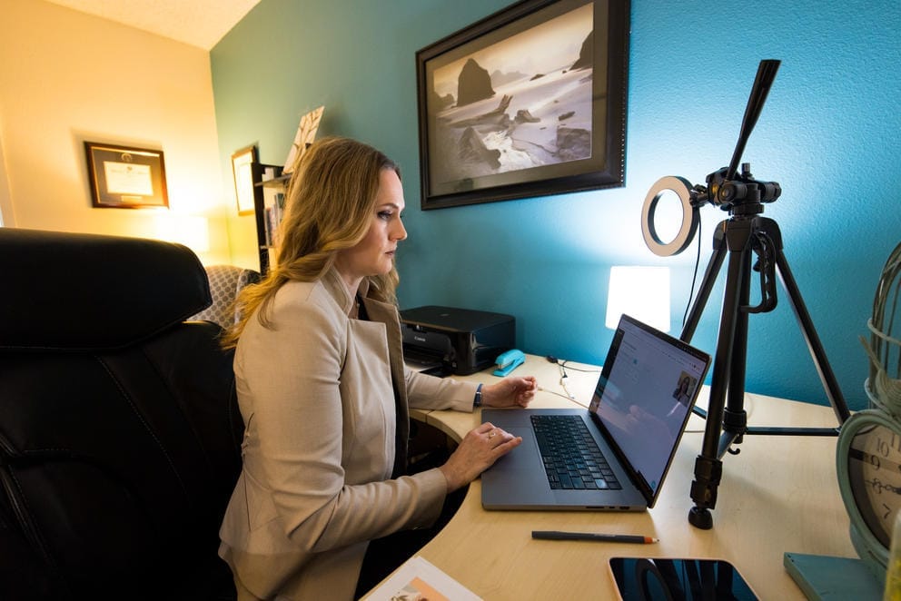 Sara Weelborg at work in her office