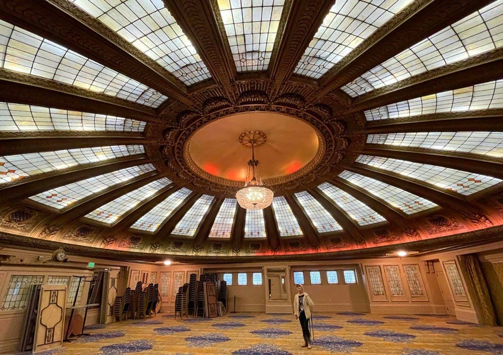 The interior of the Arctic Club Hotel.