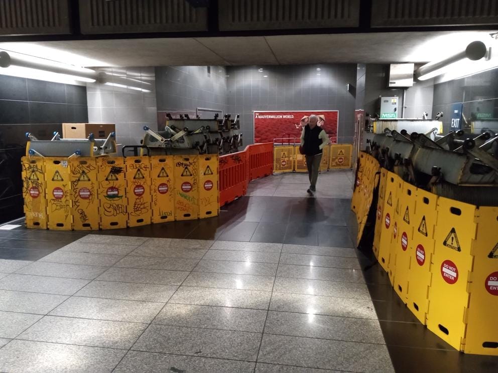 Escalator steps are being replaced at the Westlake Link light-rail station.