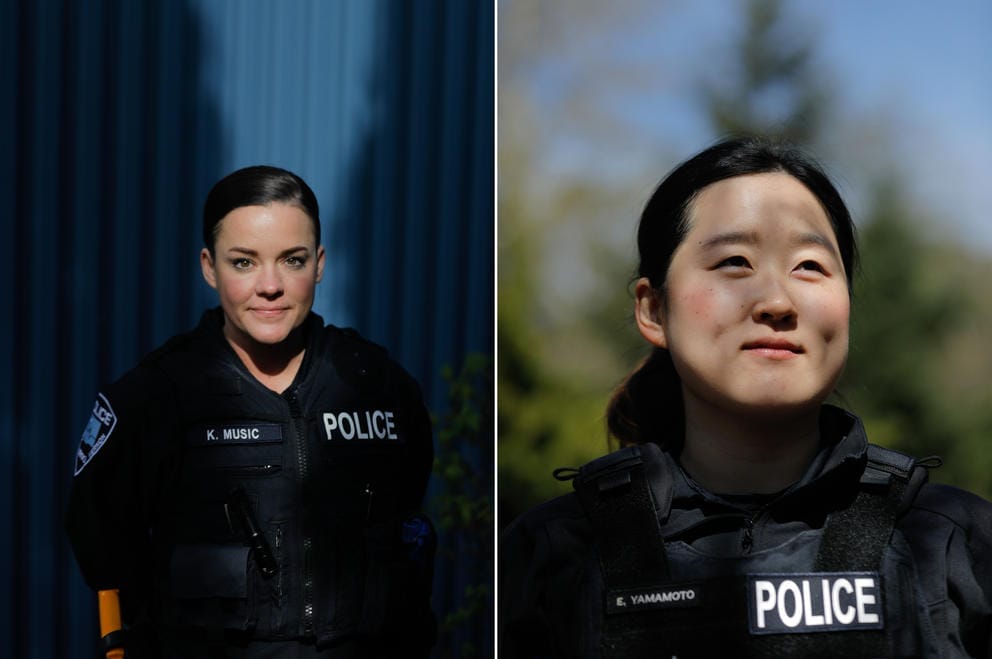 New recruits Kirbi Music, left, and Emma Yamamoto.