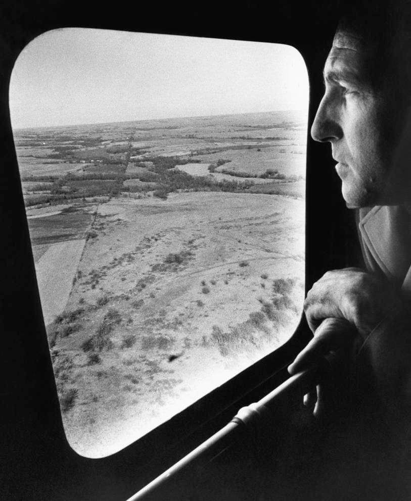 Interior Secretary Stewart Udall looked down on Pottawatomie County, Kansas, on Monday, Dec. 4, 1961