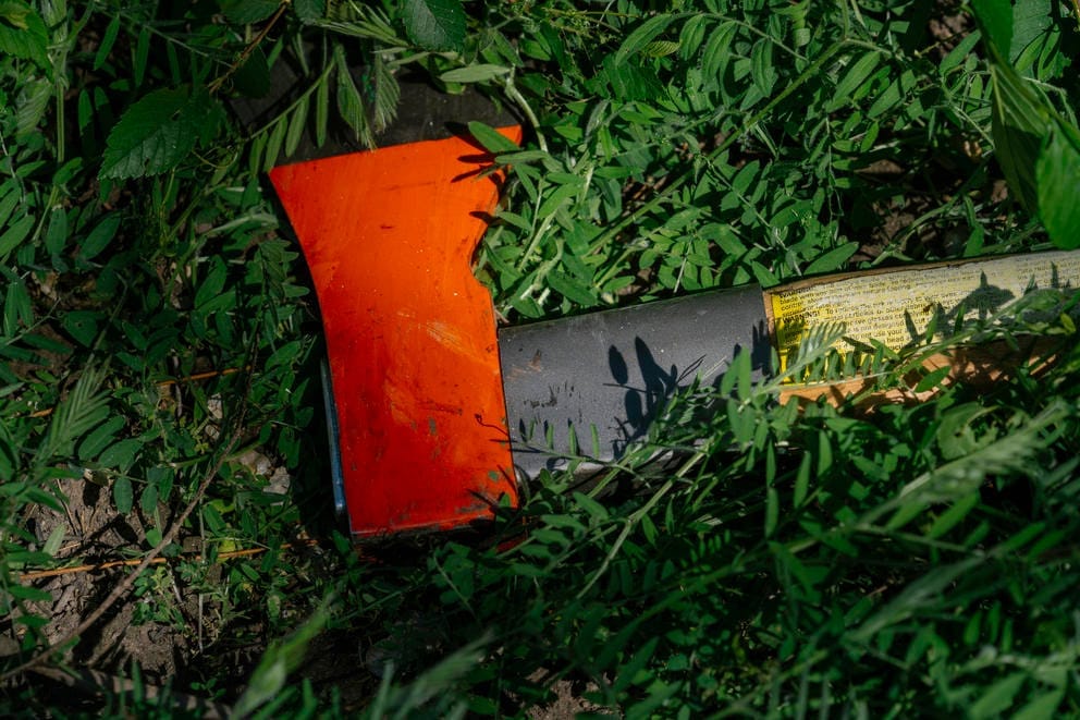 An axe on the ground