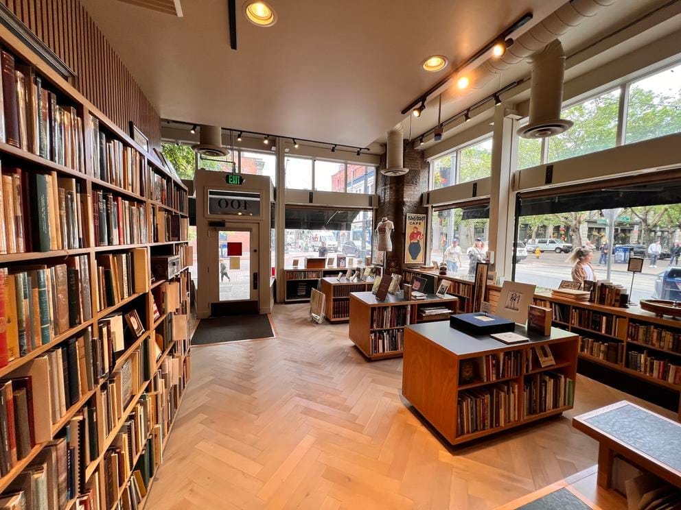 interior photo of a bookstore with bookshelves