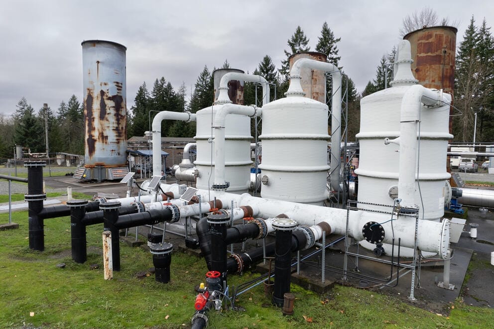 The north flare station at Cedar Hills where landfill methane gas is collected and burned off.