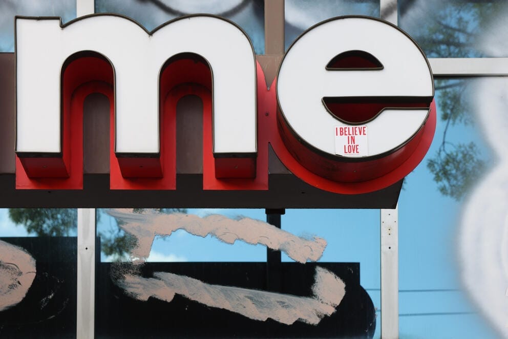 A close up of the letters