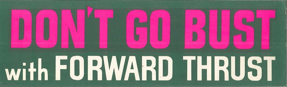 a bumper sticker reading